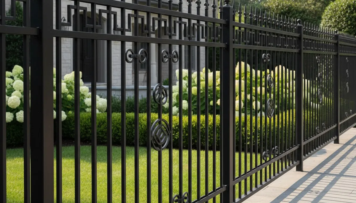 Black ornamental metal fence installation by Chop Chop Landscaping in St Petersburg, FL
